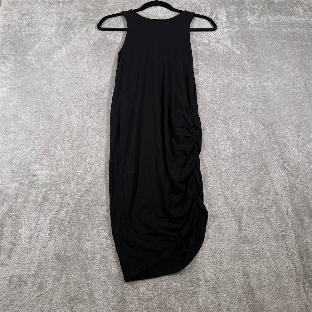 Ava Sky Black Ruched Sleeveless Bodycon Dress XS Short‎ Scoop Neck